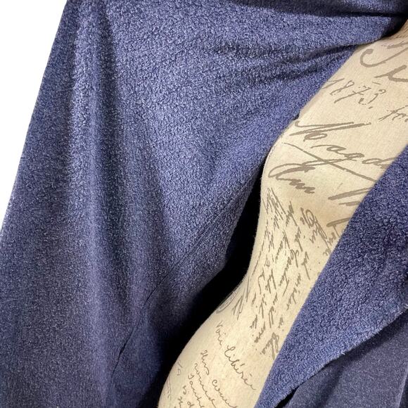 elan Navy Blue Hooded Open Draped Cardigan Sweater Cozy Boho Size Medium - Picture 6 of 9